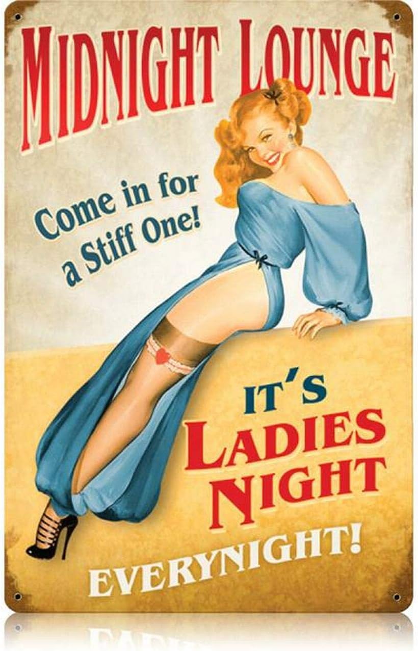 Home Bar Lounge - Y1, Insegna Vintage in Metallo, Midnight